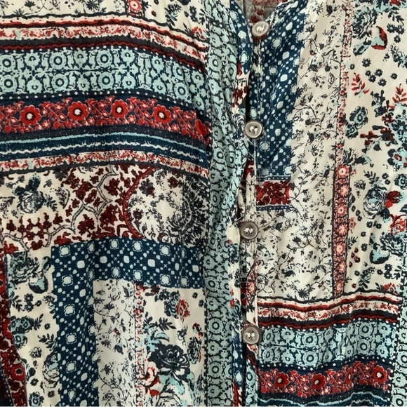 Mossimo Boho Patchwork Romper Hippie Festival Beach Cottage Fairy Size Small 90s - Picture 4 of 15